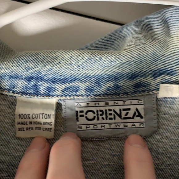 Retro 1980’s Forenza denim Jacket Sz M structured light wash rigid cotton RARE - Picture 11 of 15